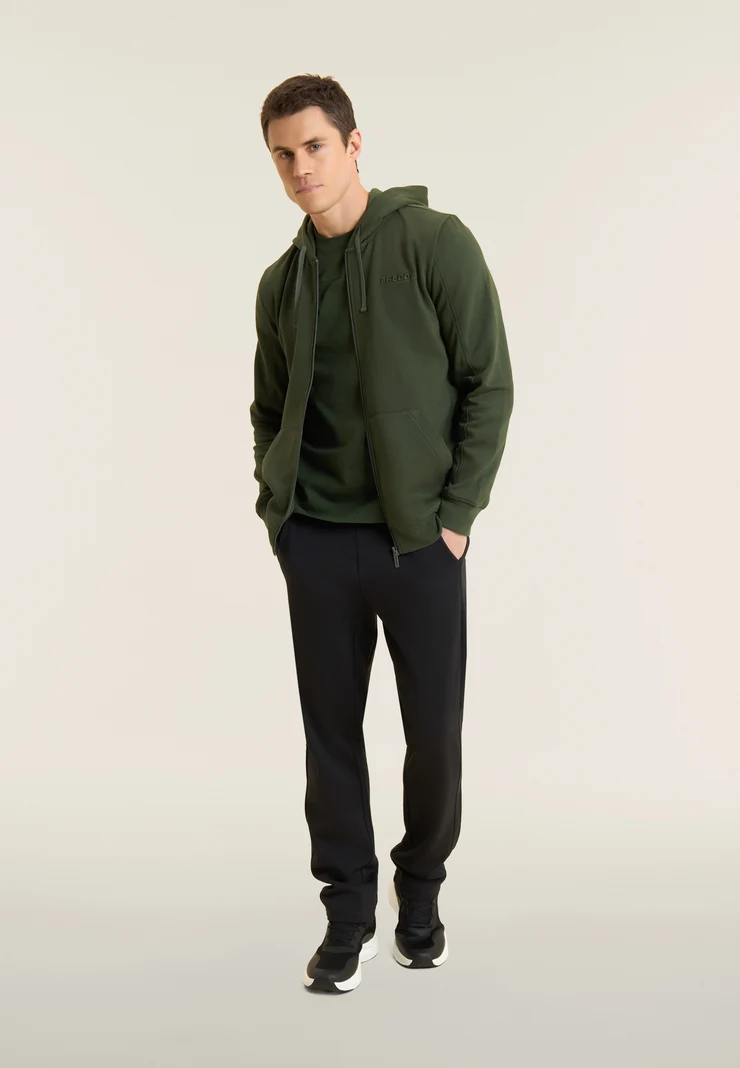 FREDDY <BR> Tuta da Uomo in Felpa Garzata con Zip e Cappuccio stampa 3D - immagine 3