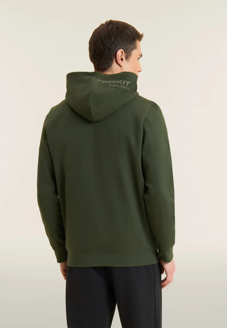 FREDDY <BR> Tuta da Uomo in Felpa Garzata con Zip e Cappuccio stampa 3D - immagine 4