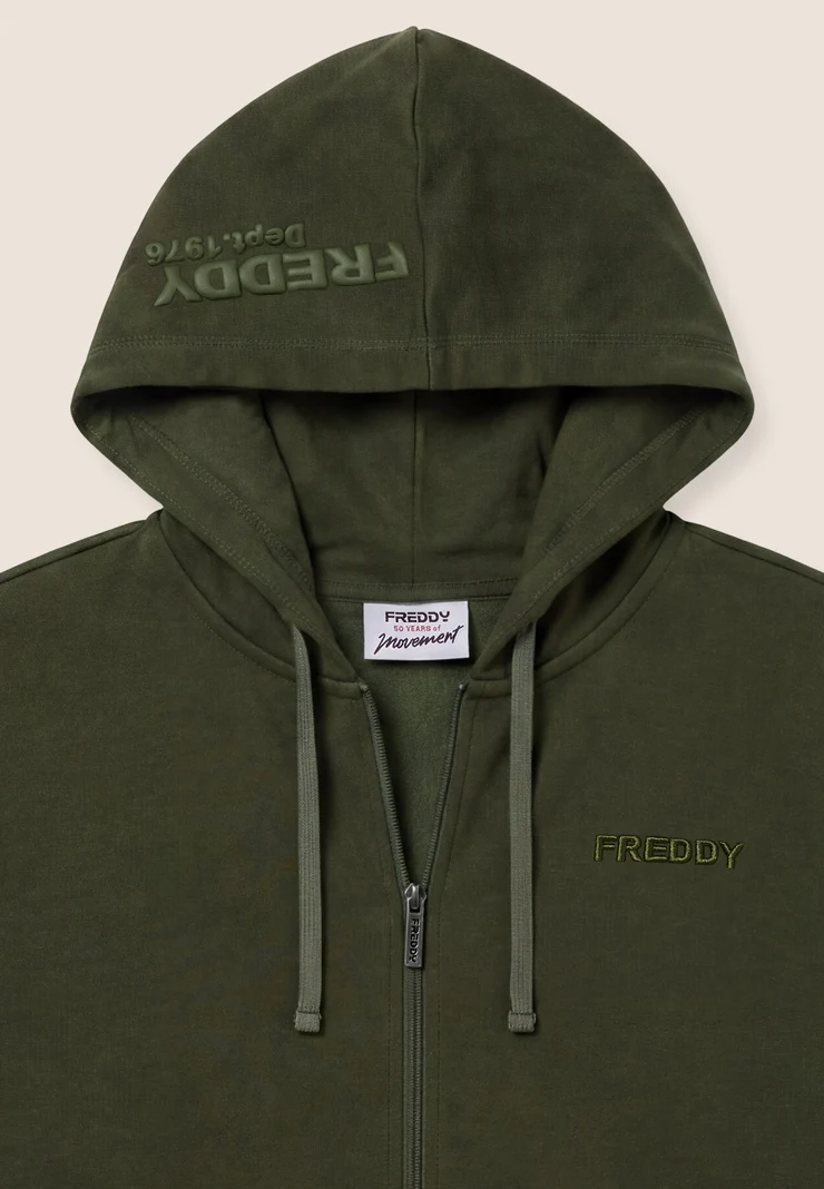 FREDDY <BR> Tuta da Uomo in Felpa Garzata con Zip e Cappuccio stampa 3D - immagine 7